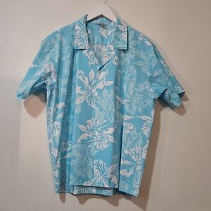 Tropical Blue Floral Men's Shirt